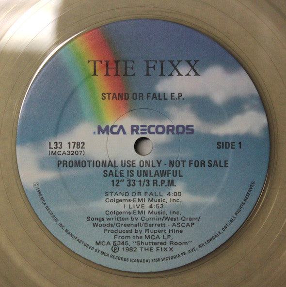 Fixx ‎– Stand Or Fall E.P. - 1982 Synth-pop, New Wave -Vinyl, 12", 33 ⅓ RPM, EP, Promo, Clear  (Rare)