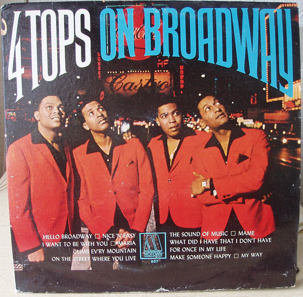 Four Tops ‎– On Broadway -1967-  Rhythm & Blues, Soul ( Clearance vinyl ) NO COVER