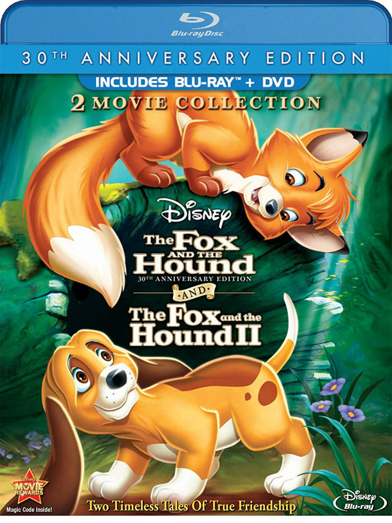 Fox and the Hound 1 & 2 (2-Movie Collection) (30th Anniversary Edition) (Blu-ray + DVD) Mint Used