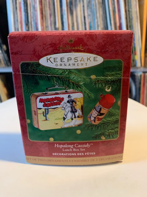 Hallmark Keepsake HOPALONG CASSIDY Lunch Box Set 2000 Xmas 2 Ornaments 2000 NIB
