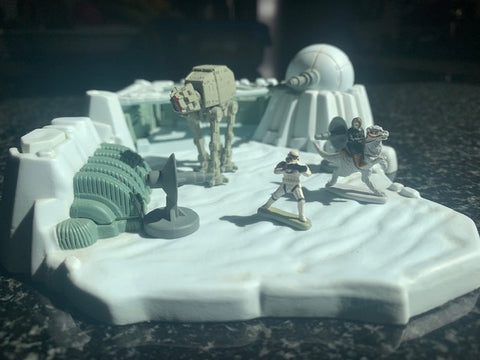 1994 Galoob Micro Machines Star Wars Ice Planet Hoth Playset w / Minifigures
