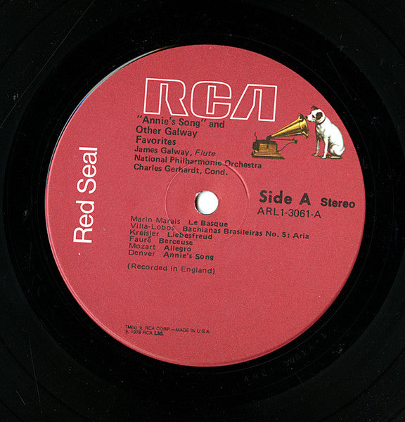 James Galway - Charles Gerhardt, National Philharmonic – Annie's Song And Other Galway Favorites -1978-Stage & Screen ,Theme (vinyl)