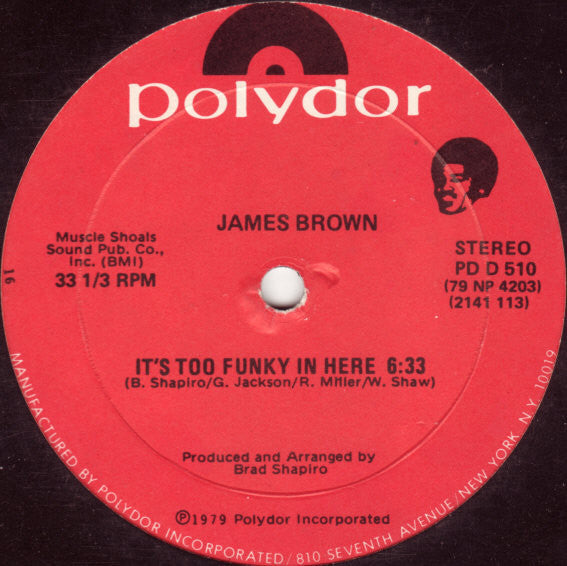 James Brown ‎– It's Too Funky In Here -1979-Vinyl, 12", 33 ⅓ RPM  (single)