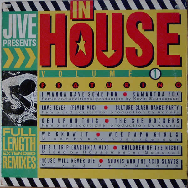 Jive Presents "In House" Volume 1 (Full Length Extended Remixes) 198-Electronic, Hip Hop House, Acid House (vinyl)