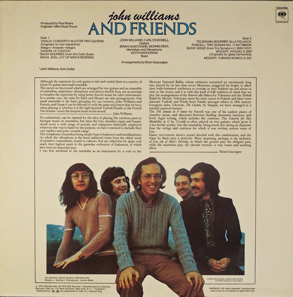 John Williams And Friends - 1976-Baroque, Classical (Vinyl) Mint