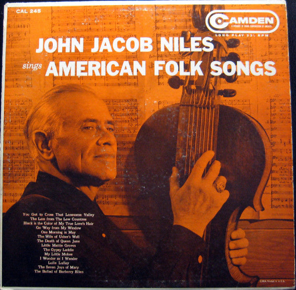John Jacob Niles ‎– John Jacob Niles Sings American Folk Songs -1956- Rare  (Folk vinyl)