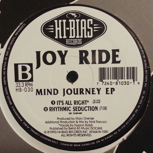 Joy Ride ‎– Mind Journey EP -1993- Electronic Style: House (12", 33 ⅓ RPM, EP )