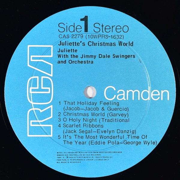 Juliette With The Jimmy Dale Swingers Juliette's Christmas World - 1968-Folk, World, & Country ,Christmas (Vinyl)