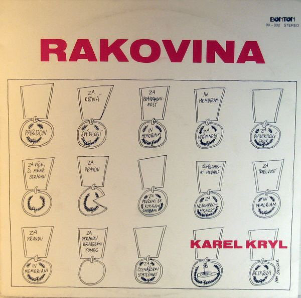 Karel Kryl ‎– Rakovina -1990 Czechoslovakia Folk (vinyl)