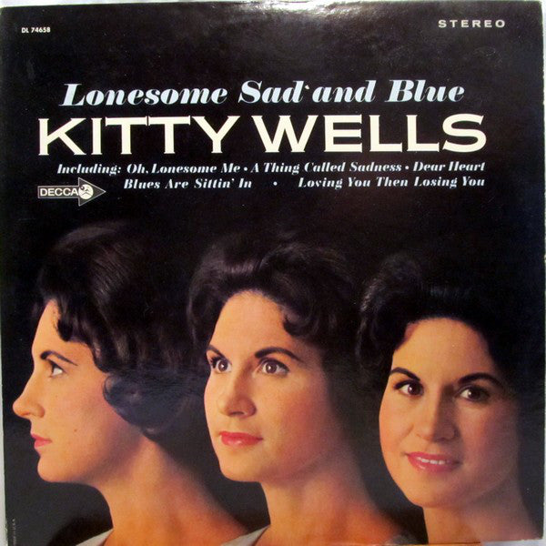 Kitty Wells ‎– Lonesome Sad And Blue - 1965-  Folk, World, & Country (vinyl)
