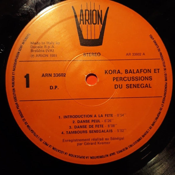 Kora, Balafon & Percussions Du Sénégal - 1981-Folk, World, & Country Style:	African, Griot ( rare vinyl)