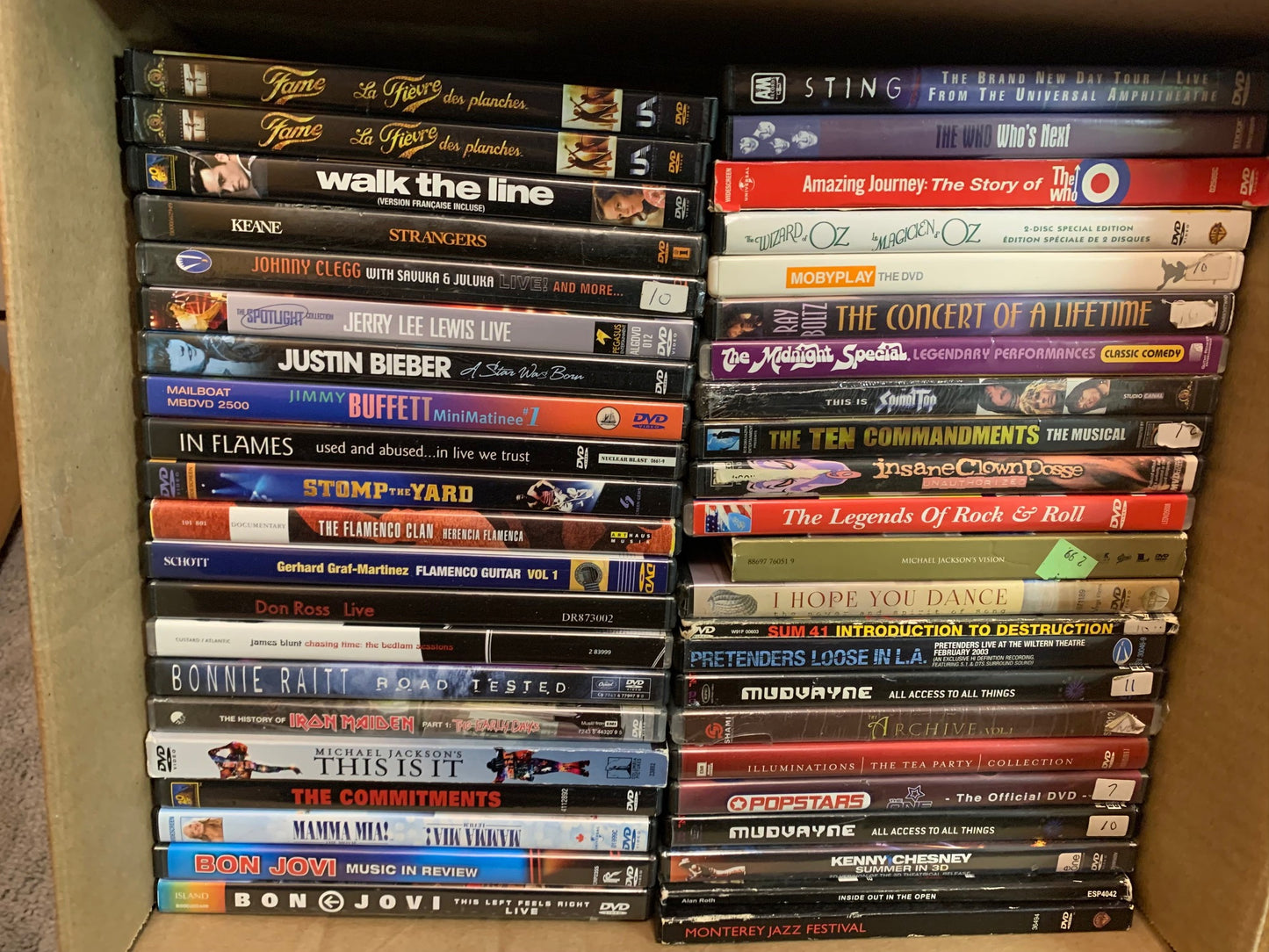 LOT SALE # 4 - " VARIOUS MUSIC DVDS " Lot Pick and Choose ; 42 Different Titles