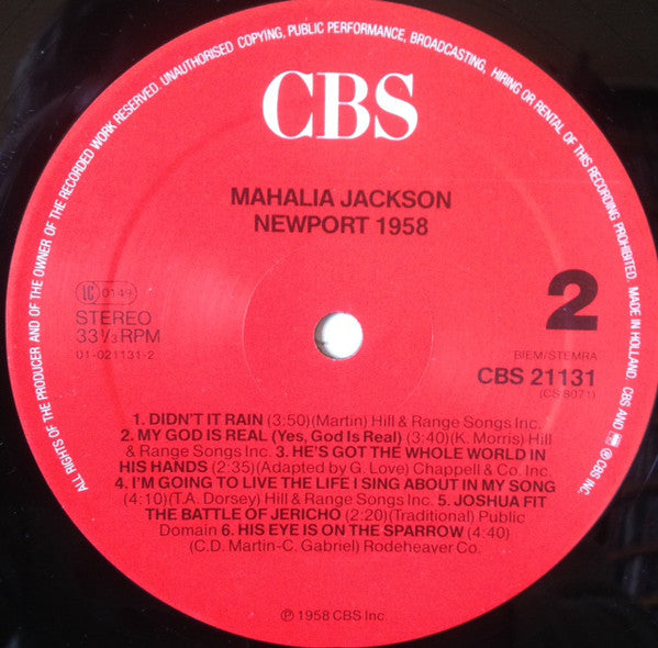 Mahalia Jackson ‎– Newport 1958 - 1985- Funk / Soul / Gospel (vinyl)
