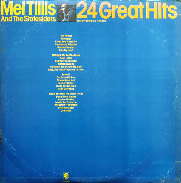 Mel Tillis And The Statesiders (2 lps) – 24 Great Hits By Mel Tillis And The Statesiders 1977- Country (Vinyl)