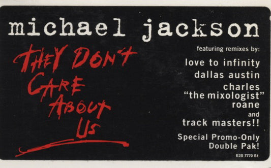 Michael Jackson ‎– They Don't Care About Us - 2lps - 1995-RnB/Swing, House, Garage House ( 2 × Vinyl, 12", Promo )
