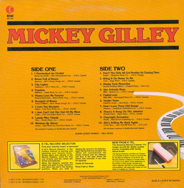 Mickey Gilley – Mickey Gilley 20 Original Hits - 1970 - Vinyl