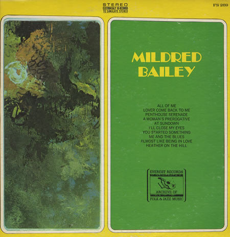 Mildred Bailey ‎– Mildred Bailey - 1973-Jazz Style: Big Band, Vocal (vinyl)
