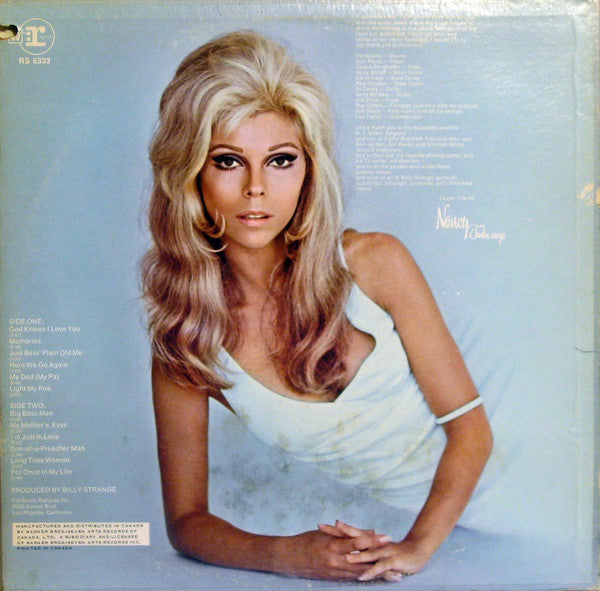 Nancy Sinatra ‎– Nancy- 1969-  Pop Rock, Country Rock, Vocal  (vinyl)