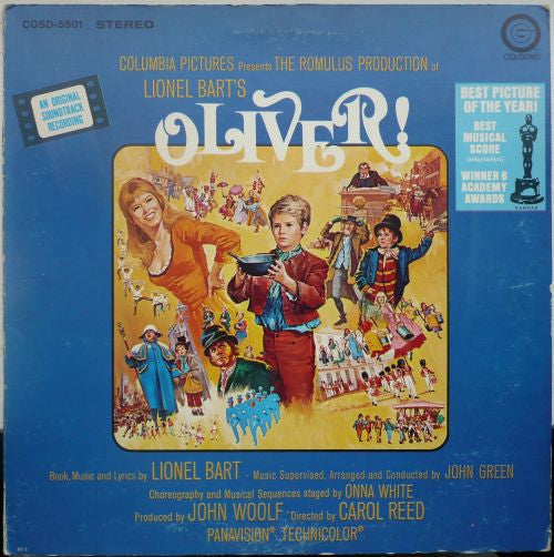 Lionel Bart ‎– Oliver! An Original Soundtrack Recording -1968 Soundtrack, Musical (Vinyl)