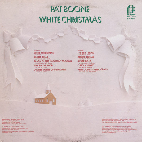 Pat Boone – White Christmas - 1979Pop Style:	Religious , Christmas (Clearance) light marks