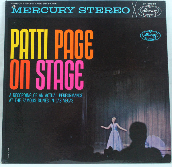 Patti Page ‎– Patti Page On Stage -1963 Jazz (Rare Vinyl)