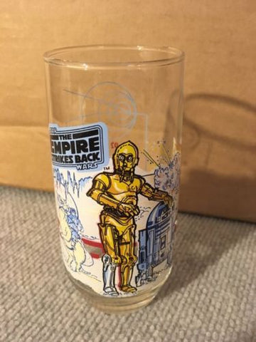 1980 STAR WARS Empire Strikes Back R2-D2 / C3PO Burger King Drinking Glass
