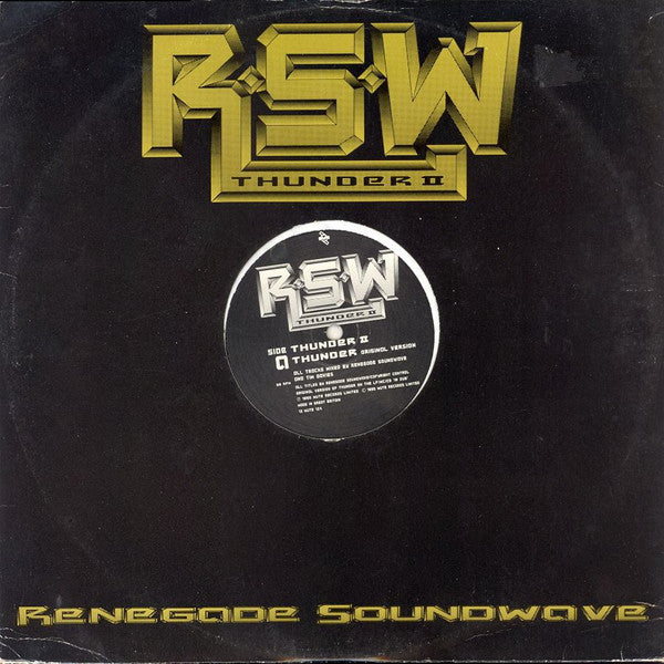 Renegade Soundwave ‎– Thunder II - 1990-Leftfield, Breakbeat, Electro, Techno ( Vinyl, 12", 33 ⅓ RPM, Single )