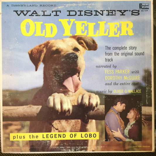 Rex Allen, Fess Parker ‎– Walt Disney Presents The Legend Of Lobo / Walt Disney's Old Yeller - Soundtrack (Rare Vinyl)