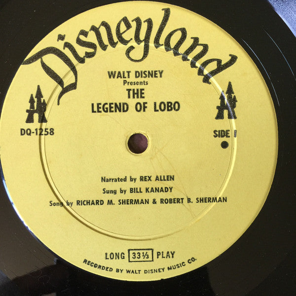 Rex Allen, Fess Parker ‎– Walt Disney Presents The Legend Of Lobo / Walt Disney's Old Yeller - Soundtrack (Rare Vinyl)