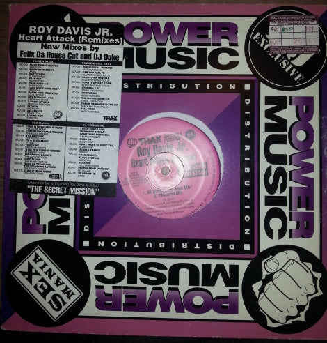 Roy Davis Jr. ‎– Heart Attack (Remixes) Electronic ,House, Techno, Acid (Vinyl, 12", Limited Edition, Pink Marbled  )