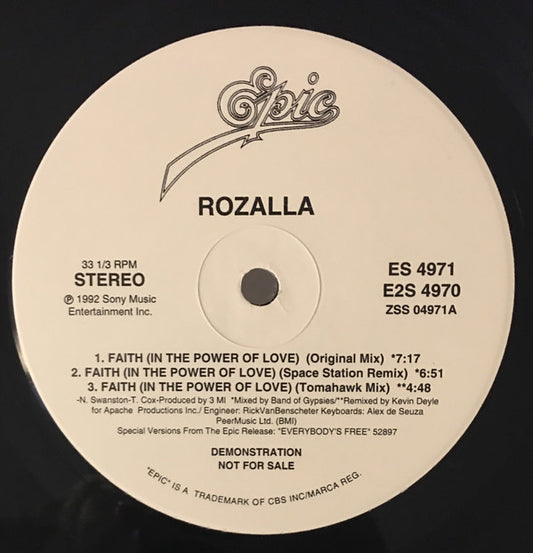 Rozalla ‎– Faith (In The Power Of Love) -1992-  Electronic-Euro House (2 lp) Promo Vinyl
