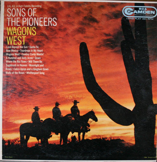 Sons Of The Pioneers ‎– Wagons West -1958-Folk, World, & Country (rare vinyl)