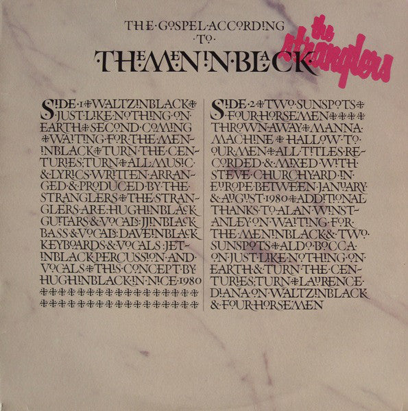 Stranglers , the ‎– The Gospel According To The Men in Black - 1981- New Wave (vinyl)