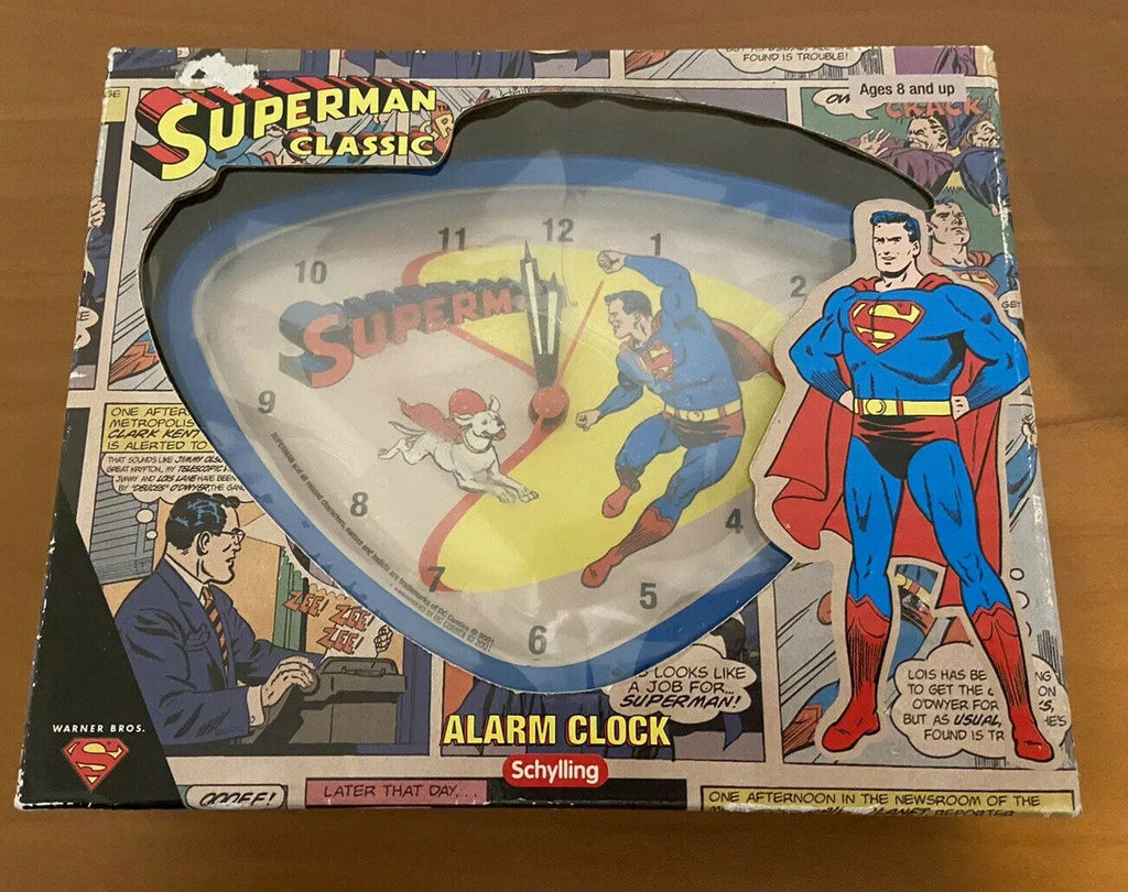 Superman Classic Alarm Clock Schilling 2001 New In Box