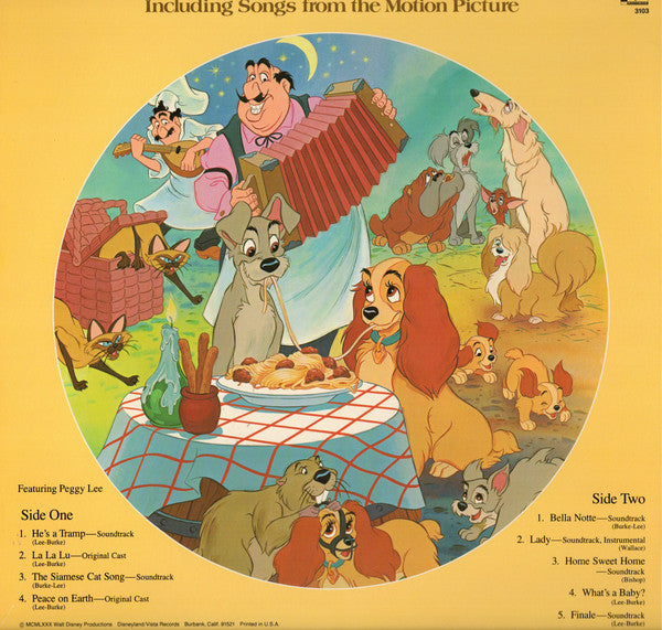 Walt Disney's "Lady And The Tramp" - Including Songs From The Motion Picture -1980-Pop, Children's Style: Vocal, Chanson, Ballad (Picture Disc Vinyl)