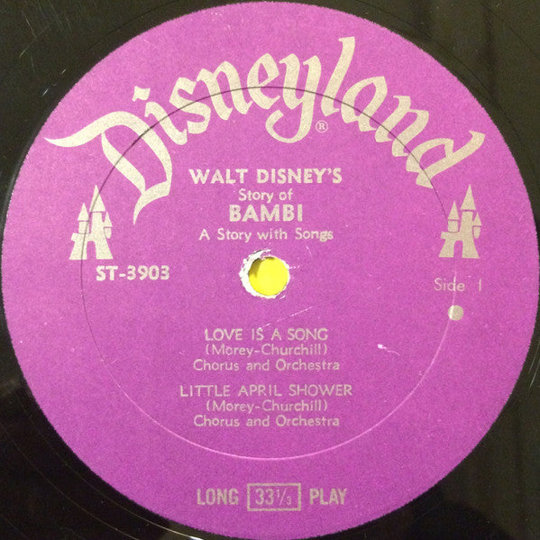 Walt Disney's Story And Songs From Bambi - 1969- Children's, Stage & Screen (vinyl)