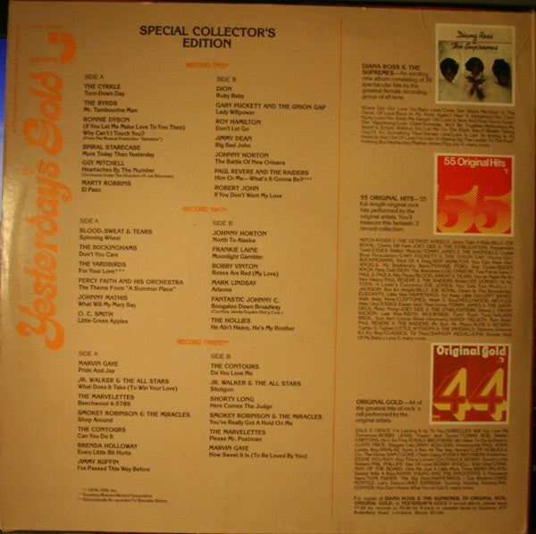 Yesterday's Gold -1976 - 3 lp set -Rock, Funk / Soul, Pop, Folk, World, & Country (vinyl)