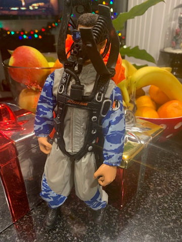 Vintage Action Man 2000 Skydiver with Suit And Parachute etc