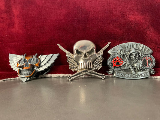 Skull Biker Buckle # 10430 , Samcro Buckle +another Buckle