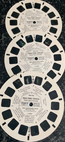 Old-Time Circus View-Master Packet A-530 set of 3 (Train, Acts, Parade )