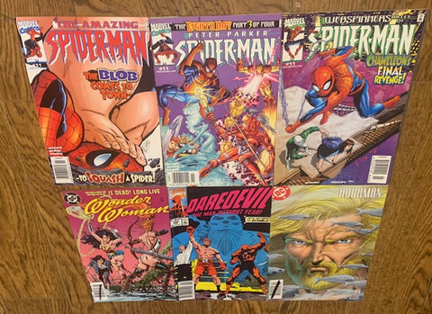 Comic lot # 11 - 6 Mixed - Spiderman , Wonder Woman, Dare Devil, Aquaman - New