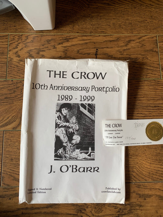 JAMES O'BARR'S THE CROW ~ 10th ANNIVERSARY PORTFOLIO ~ 1999 SIGNED & NUMBERED LIMITED EDITION ( 124/500 )