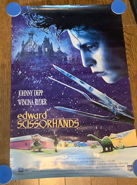 EDWARD SCISSORHANDS (1991) Tim Burton Johnny Depp Rare Original Poster