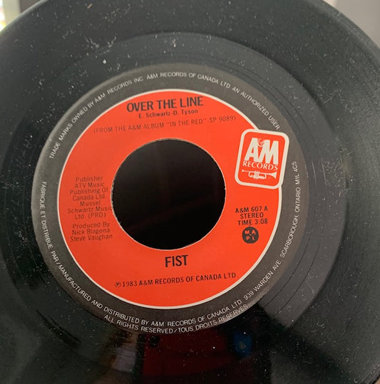 Fist ‎– Over The Line / Rock Ride -1983-Heavy Metal, Hard Rock - Vinyl, 45 RPM, 7", Single
