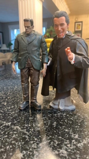 Dracula & Frankenstein ( some damage to Dracula ) figures