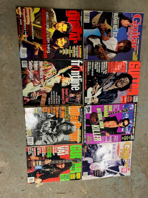 8 Guitar Magazines - Vintage Rock Magazines in great shape