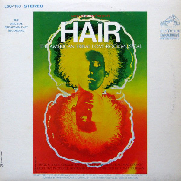 Hair - The American Tribal Love-Rock Musical - The Original Broadway Cast Recording - 1968-Psychedelic Rock, (vinyl)