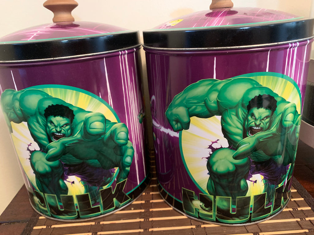 2 Hulk Super Hero Tins ( for Lego or small parts storage) new-
