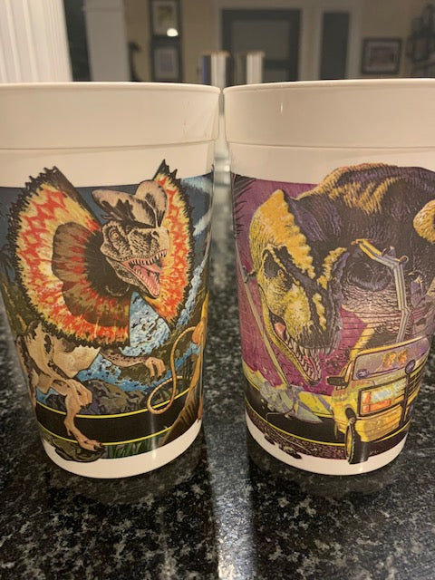 McDonald's Jurassic Park T Rex  Cups 1992 -Rare