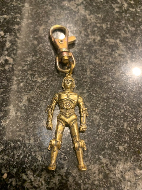 Vintage Star Wars C3PO Charm Keychain 1977 - 20th Century Fox
